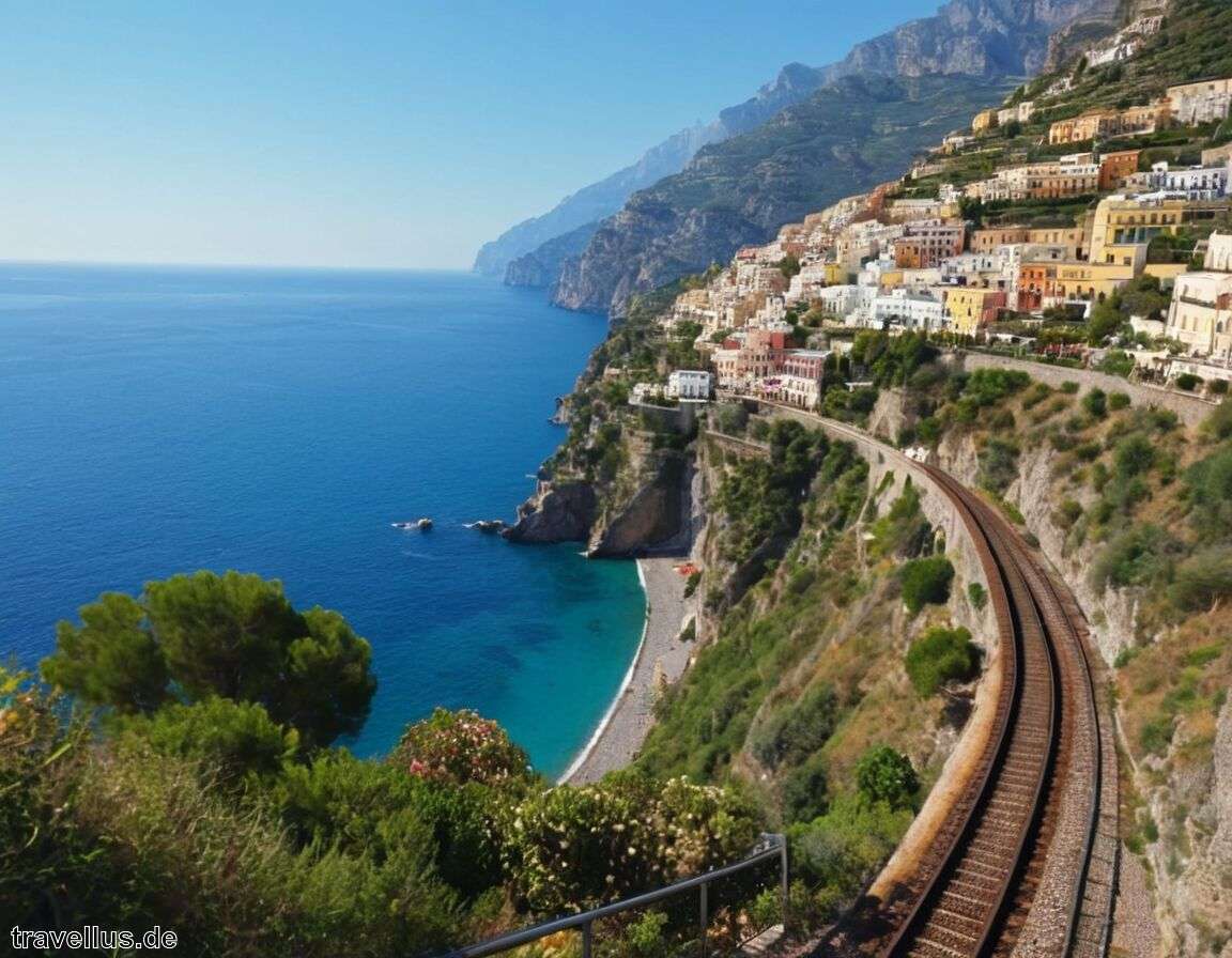 Italienische Küstenstraße entlang der Amalfiküste - Interrail Routen die beliebtesten Strecken durch Europa für 2025